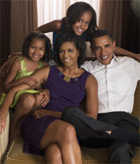 <i>Cover Photo By Kwaku Alston/Corbis</i> Barack and Michelle Obama with daughters Sasha, 7, and Malia, 10.  