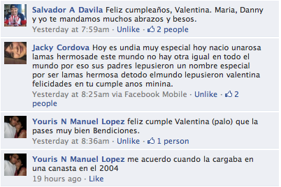 Felicitaciones para Valentina III