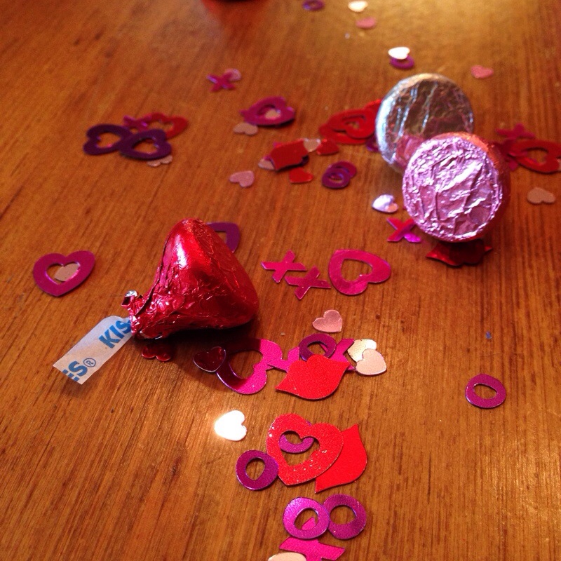 Valentine's Day candies and decorations