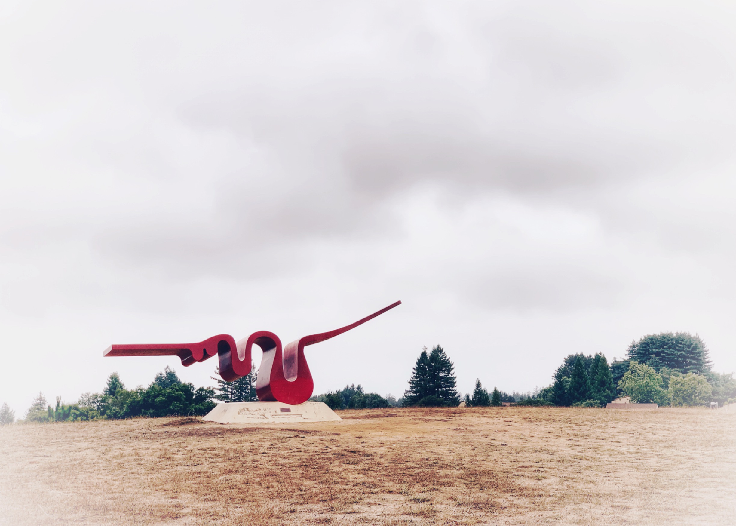 Red sculpture at Porter College, UCSC