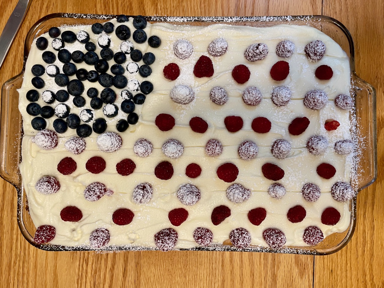 Pastel en forma de la bandera estadounidense